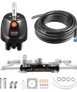 VEVOR Морской гидравлический руль до 220кВт (300л.с.), насос 6.9МПа, цилиндр, шланги 7.92м, для одного двигателя