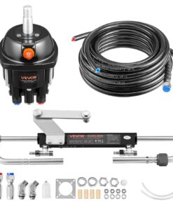VEVOR Marine Hydraulic Steering Kit for Boats up to 70 kW (90 HP) with Helm Pump, Lock Cylinder & 6 m Hoses