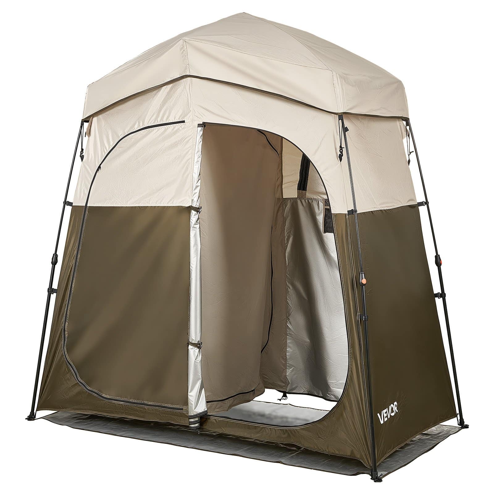 VEVOR 2-Room Portable Camping Shower Tent, Foldable Privacy Changing Shelter, 150D Oxford, UV & Water-Resistant, with Bag & Accessories - Зображення 12