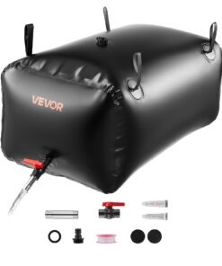 VEVOR 240L Розбірний міхур для зберігання води, розрядний міцний 1000D ПВХ резервуар для саду, автофургону та екстреного використання, герметичний, чорний