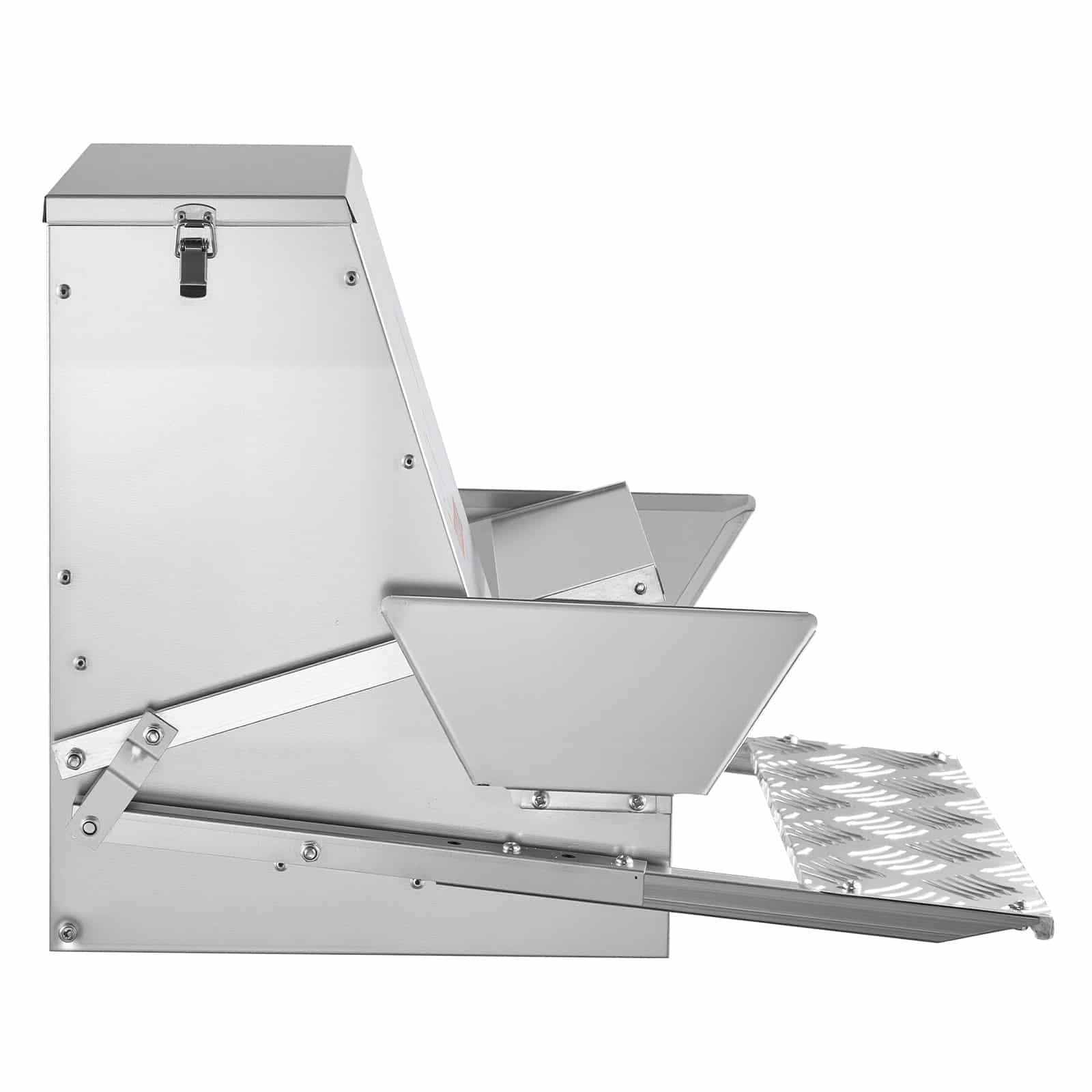 VEVOR 18.14 kg Automatic Chicken Feeder, Rainproof Galvanized Steel Treadle Feeder with Lock Lid, No Waste, Outdoor Poultry Use - Image 10