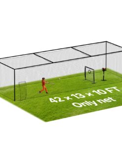 VEVOR Portable Baseball Batting Cage Net, 12700x3900x3080mm, 30-Ply HDPE Netting with Hooks, Indoor/Outdoor Use (Net Only)