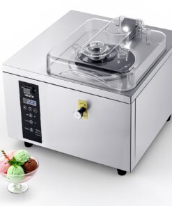 VEVOR Commercial Hard Ice Cream Maker 500W, 5L/h Output, 2.8L Stainless Steel Cylinder, Auto Clean, LED Panel for Café & Bar