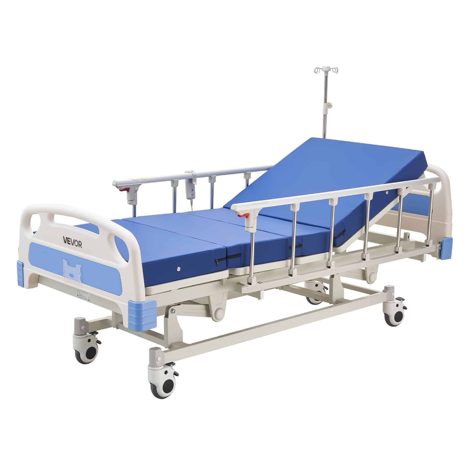 VEVOR Electric Hospital Bed with Backrest, Legrest & Height Adjustment, 250kg Load, Mattress & Locking Casters