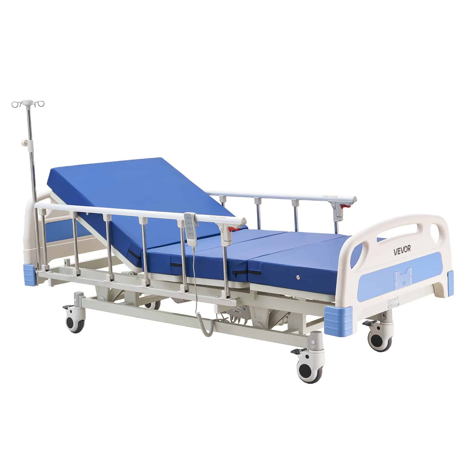VEVOR Electric Hospital Bed with Backrest, Legrest & Height Adjustment, 250kg Load, Mattress & Locking Casters — Attēls 10