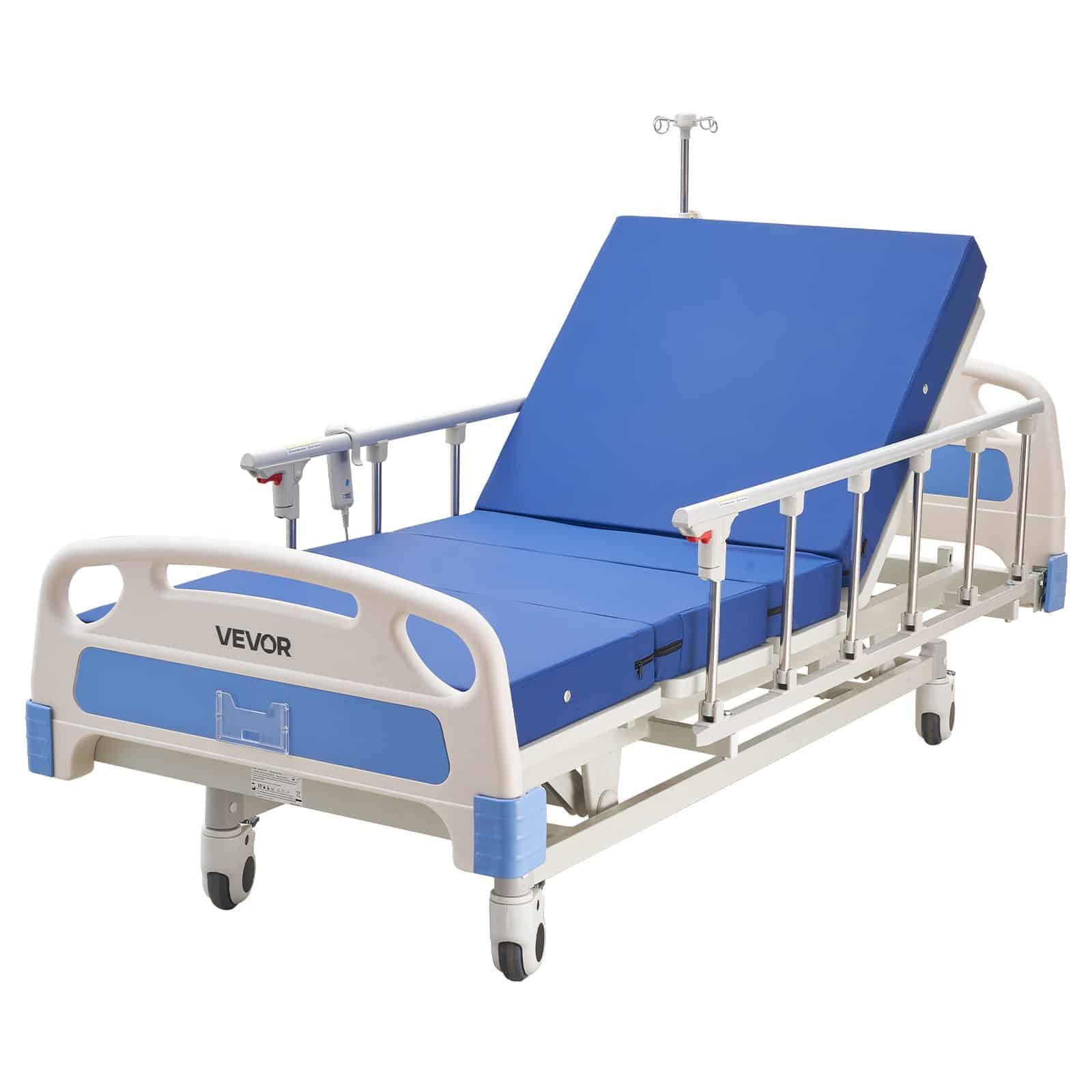 VEVOR Electric Hospital Bed with Backrest, Legrest & Height Adjustment, 250kg Load, Mattress & Locking Casters — Attēls 11