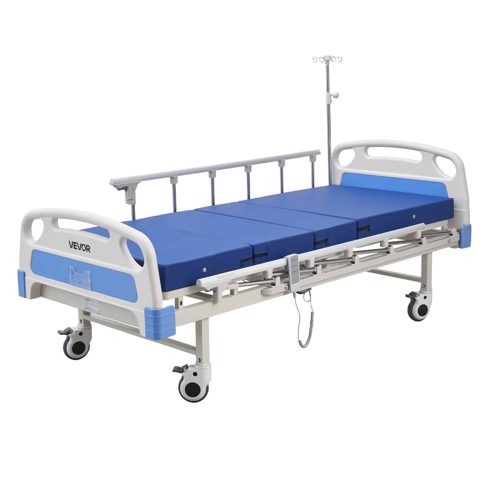 VEVOR Electric Hospital Bed with Backrest, Legrest & Height Adjustment, 250kg Load, Mattress & Locking Casters — Attēls 12