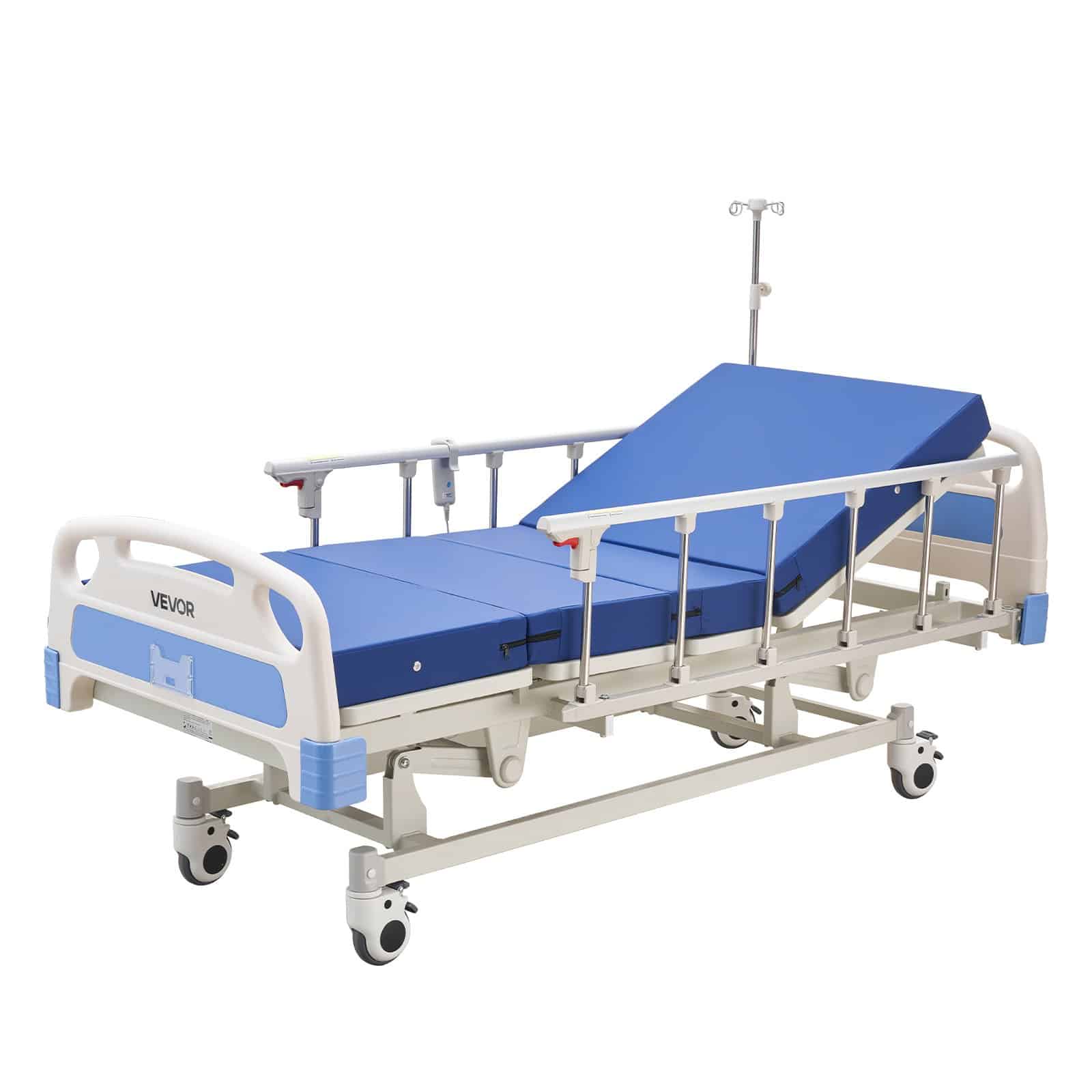 VEVOR Electric Hospital Bed with Backrest, Legrest & Height Adjustment, 250kg Load, Mattress & Locking Casters — Attēls 9