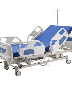 VEVOR Elektriskā slimnīcas gulta, 5 funkcijas, Trendelenburga pozīcija, centrālā bloķēšana, 250kg slodze, 127mm riteņi