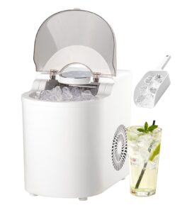 VEVOR Portable Countertop Ice Maker, 7 Bullet Cubes in 6 Mins, 11.8 kg/day, 2 Ice Sizes, Self-Cleaning, for Home & Office