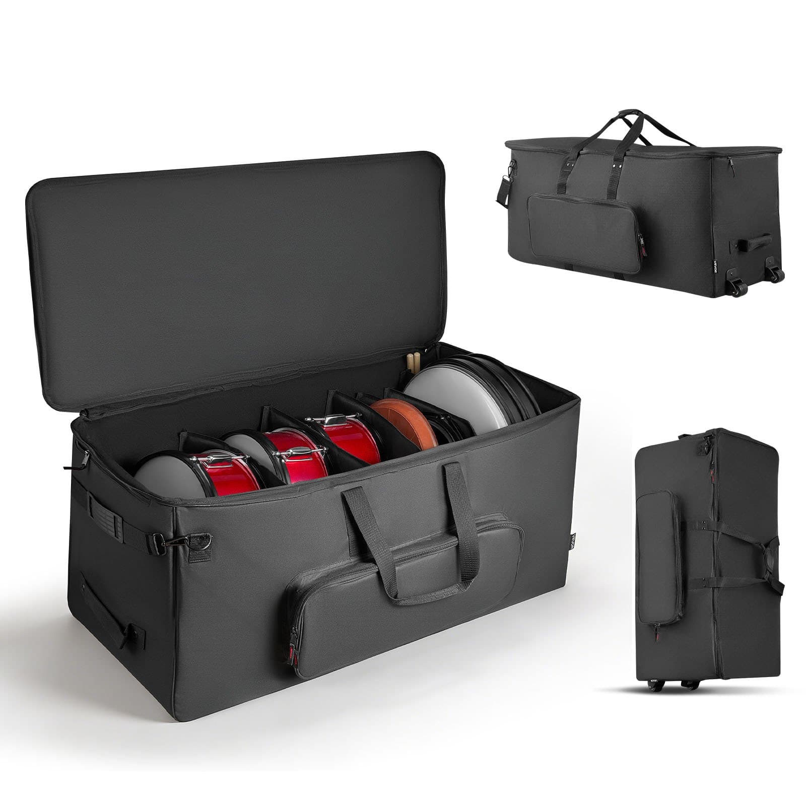 VEVOR Electronic Drum Kit Bag 920x420x410mm, Padded, Wheeled