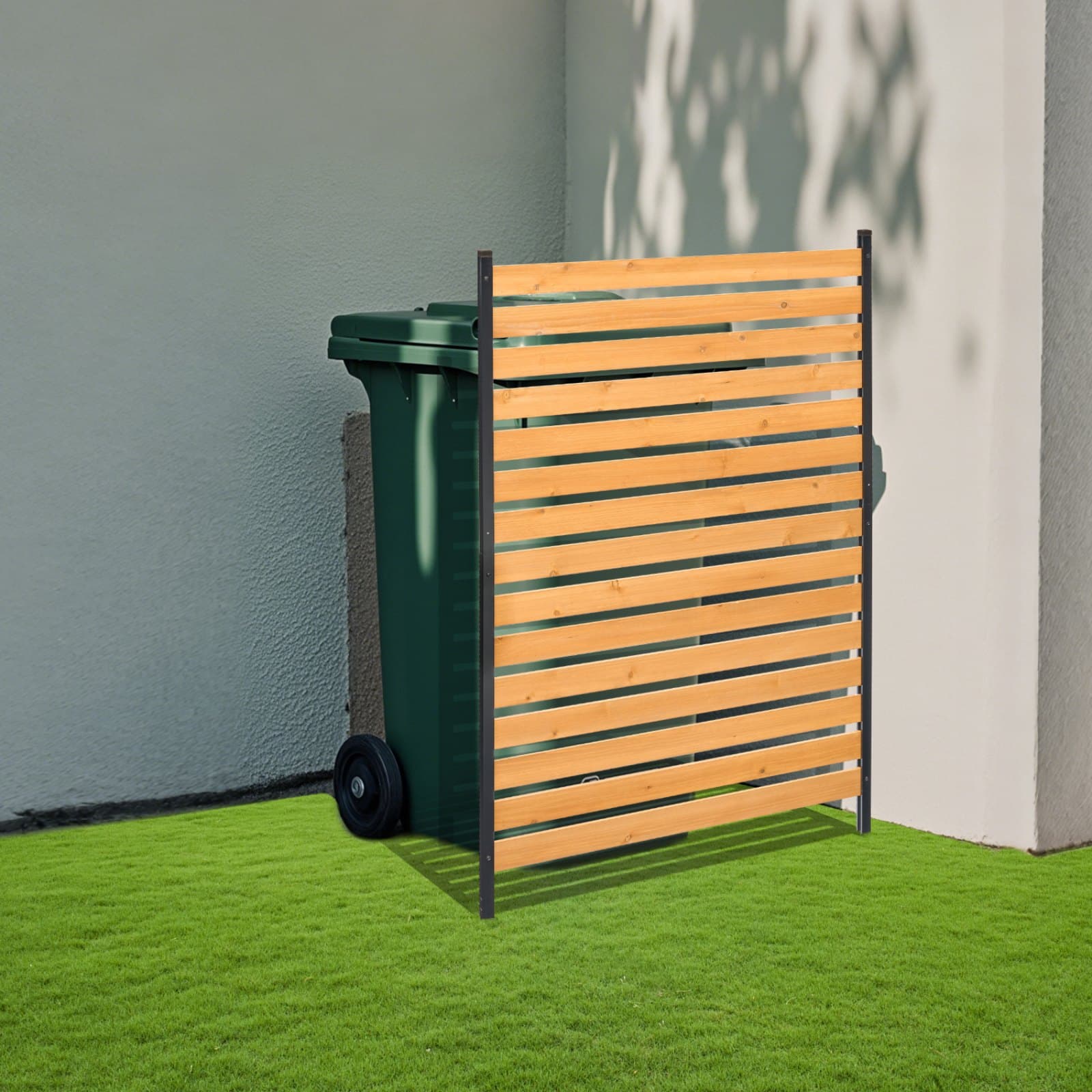 VEVOR Wooden Privacy Fence Panel 99x155 cm – Outdoor AC/Trash Enclosure with Metal Stakes, Easy DIY Garden Installation — изображение 8