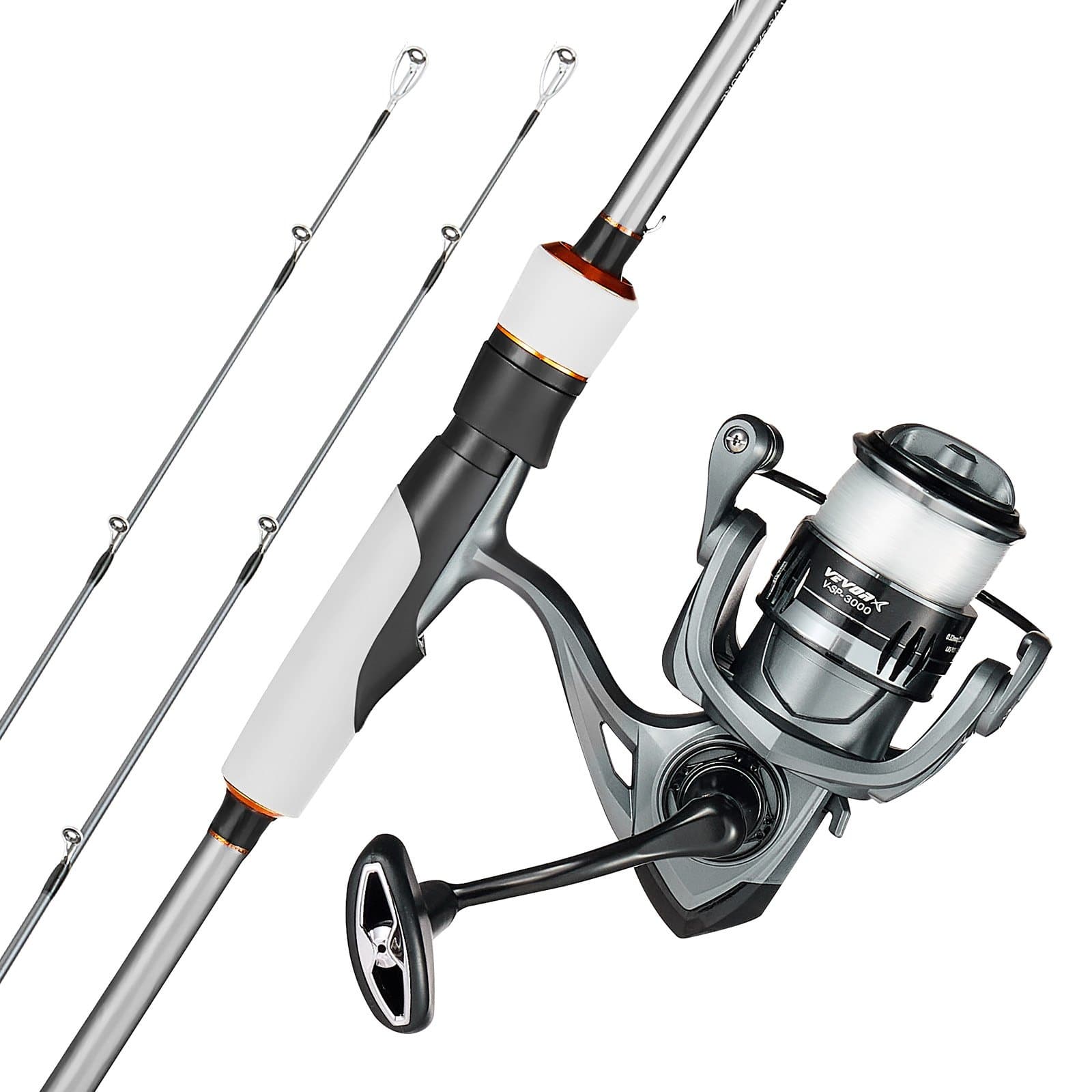 VEVOR 2.13m Carbon Fiber Spinning Rod & Reel Combo, 7+1 Bearings, EVA Handle, Ceramic Guides – Bass Fishing Pole