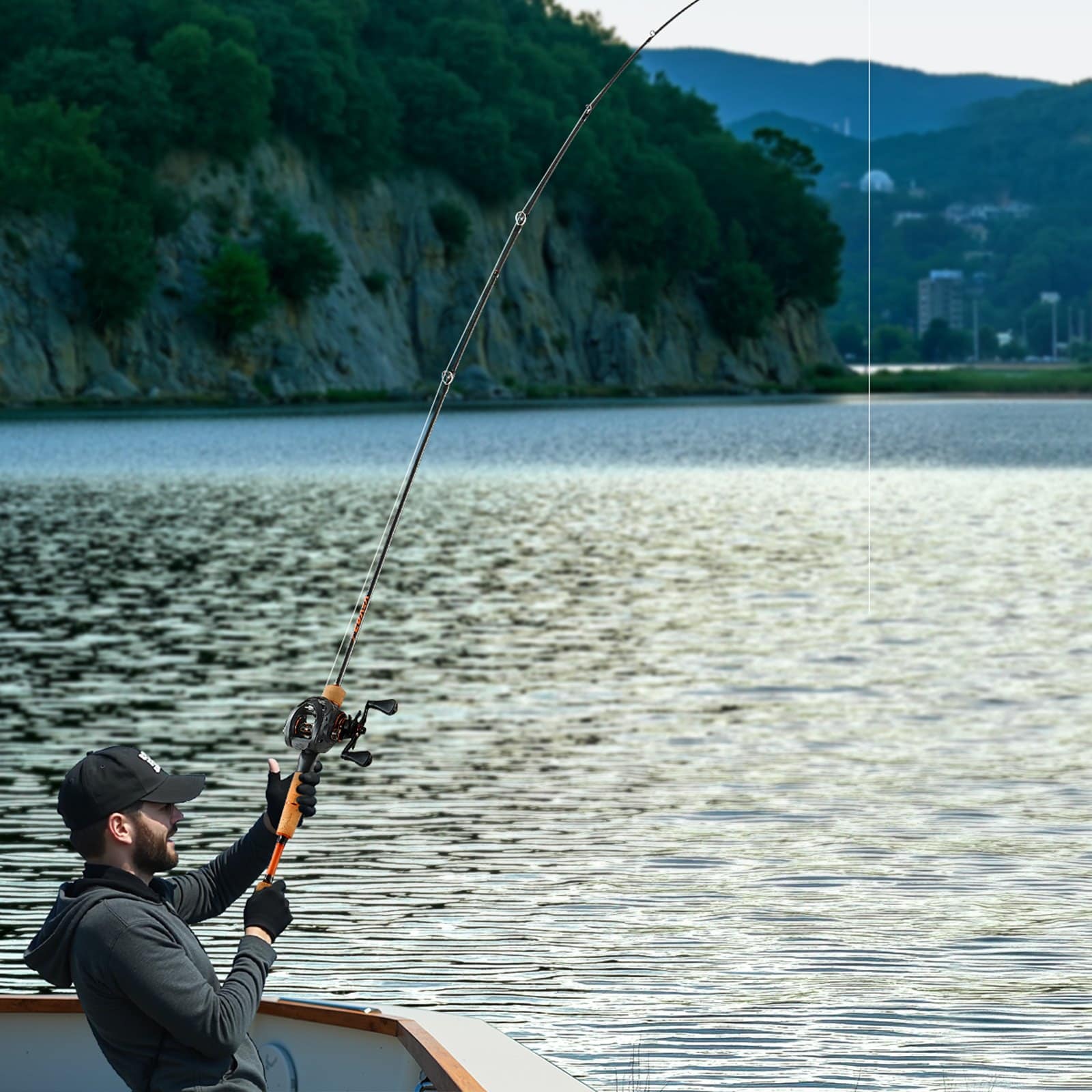 VEVOR 2m IM7 Carbon Baitcasting Rod & Reel Combo, 6+1 BB, 7.0:1 Gear Ratio, Cork Handle, Ceramic Guides — Attēls 8