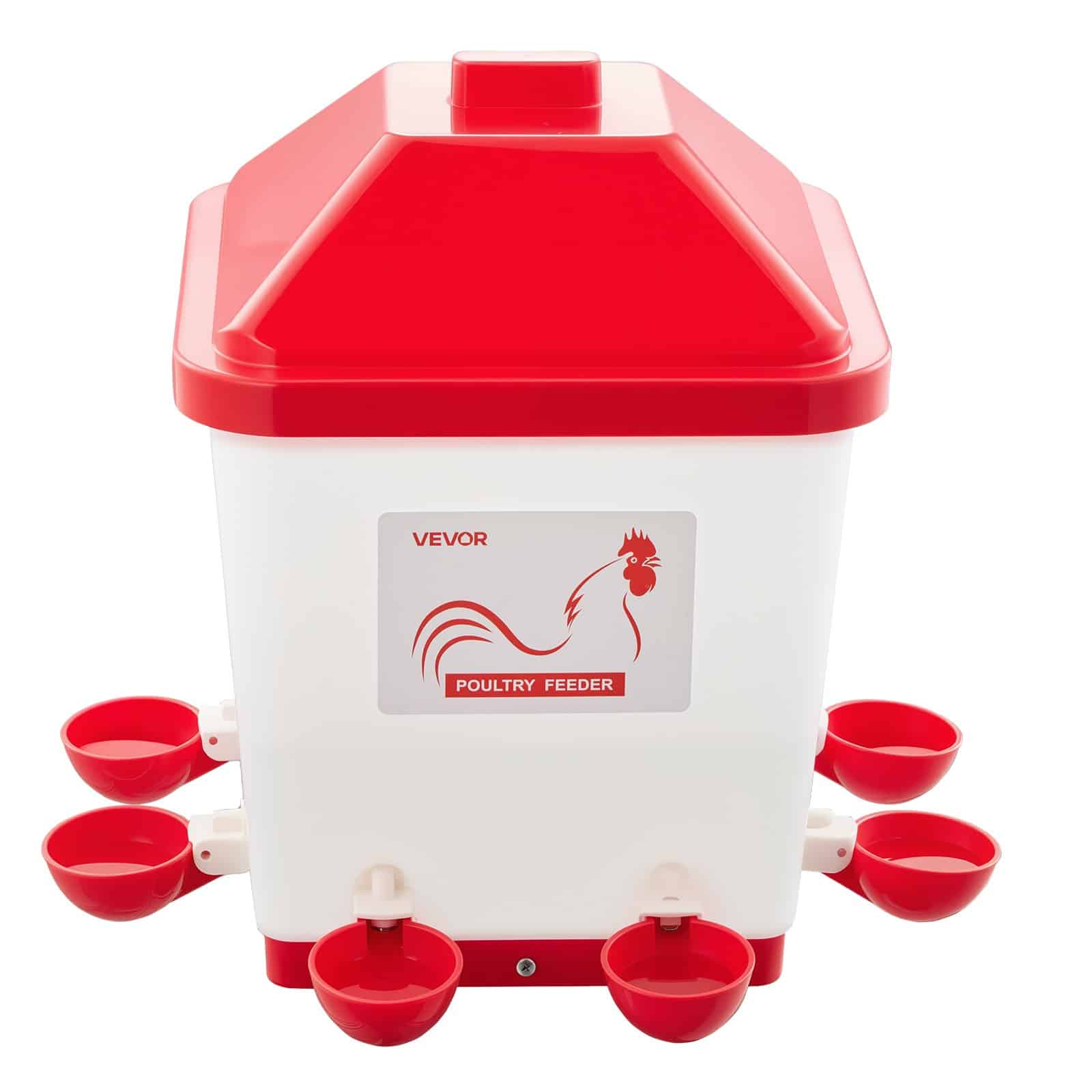 VEVOR 19L Automatic Chicken Waterer with 6 Ports, Gravity-Fed Refill, No-Spill Design, Durable PP, for Coop or Farm Use - Image 10