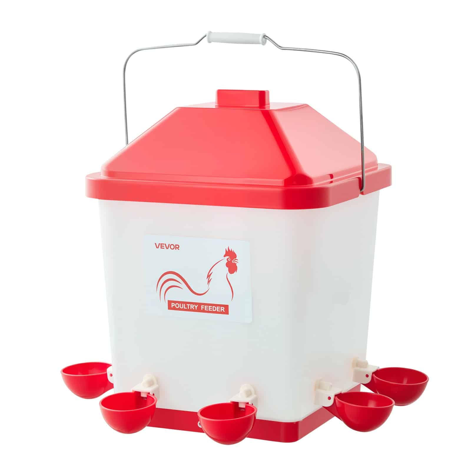 VEVOR 19L Automatic Chicken Waterer with 6 Ports, Gravity-Fed Refill, No-Spill Design, Durable PP, for Coop or Farm Use - Image 9