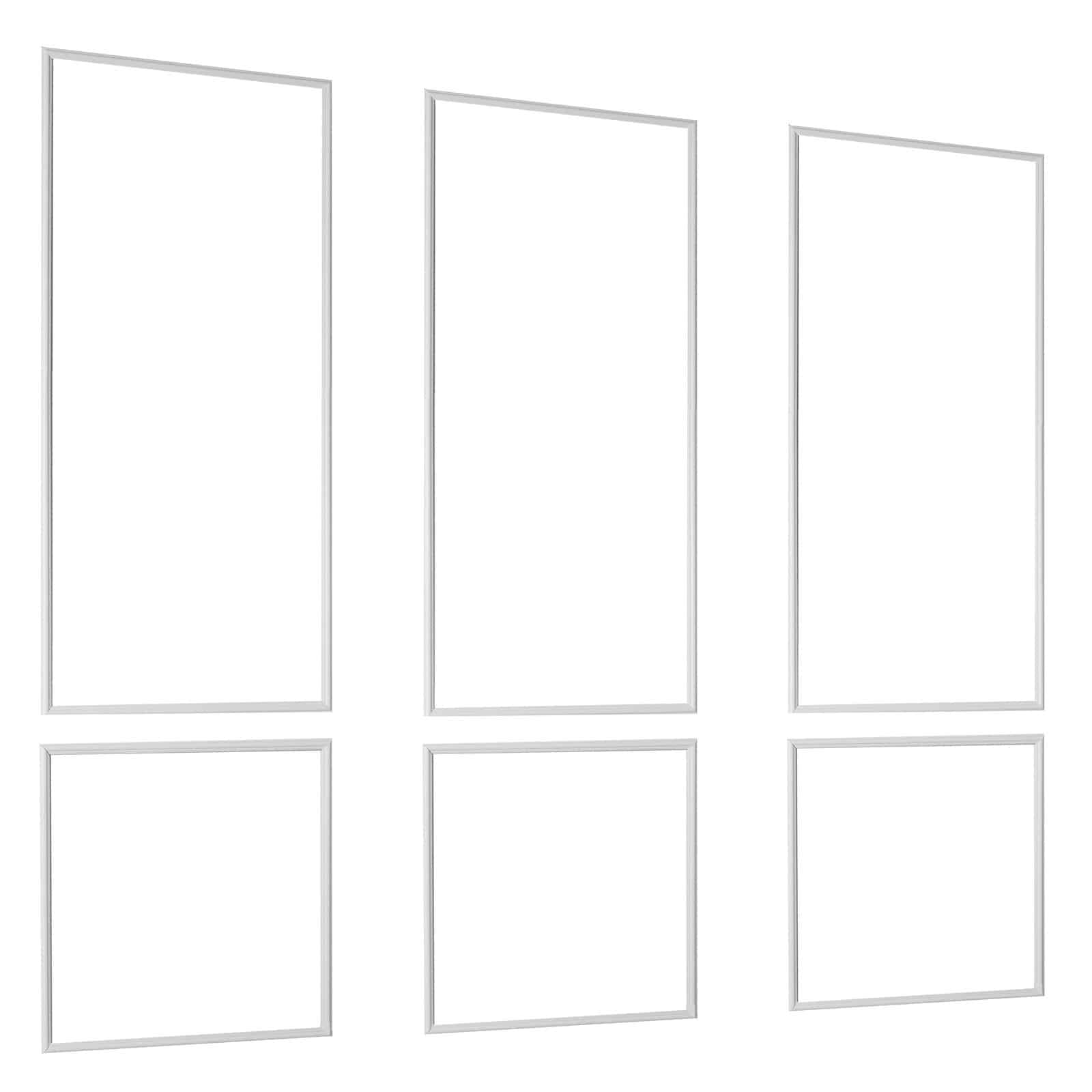 VEVOR 3-Pack Paintable Polystyrene Wall Molding Kit, Waterproof Wainscoting Panels, 61x137 + 61x61 cm, White Interior Trim — attēls 9