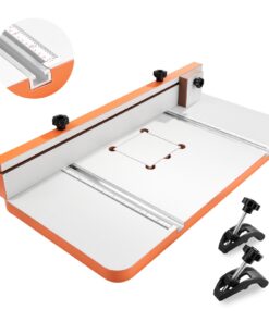 VEVOR Drill Press Table 605x300 mm with T-Slots, Adjustable Fence, MDF Top, Scale, for Clamps & Vises - Easy to Install