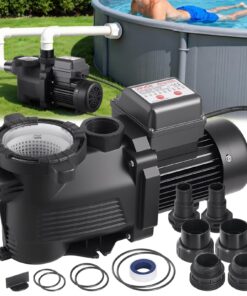 Насос для бассейна VEVOR 550 Вт с таймером и корзиной фильтров, расход 14 000 л/ч, головка 12 м, для надземных бассейнов, гидромассажных ванн и спа, 220 — 240 В