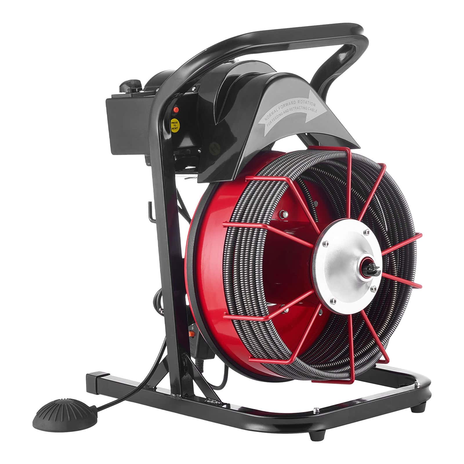 VEVOR Drain Cleaner Machine 15m x 13mm with 4 Cutters & Foot Switch, Manual Feed Sewer Snake for 50–150mm Pipes — изображение 12