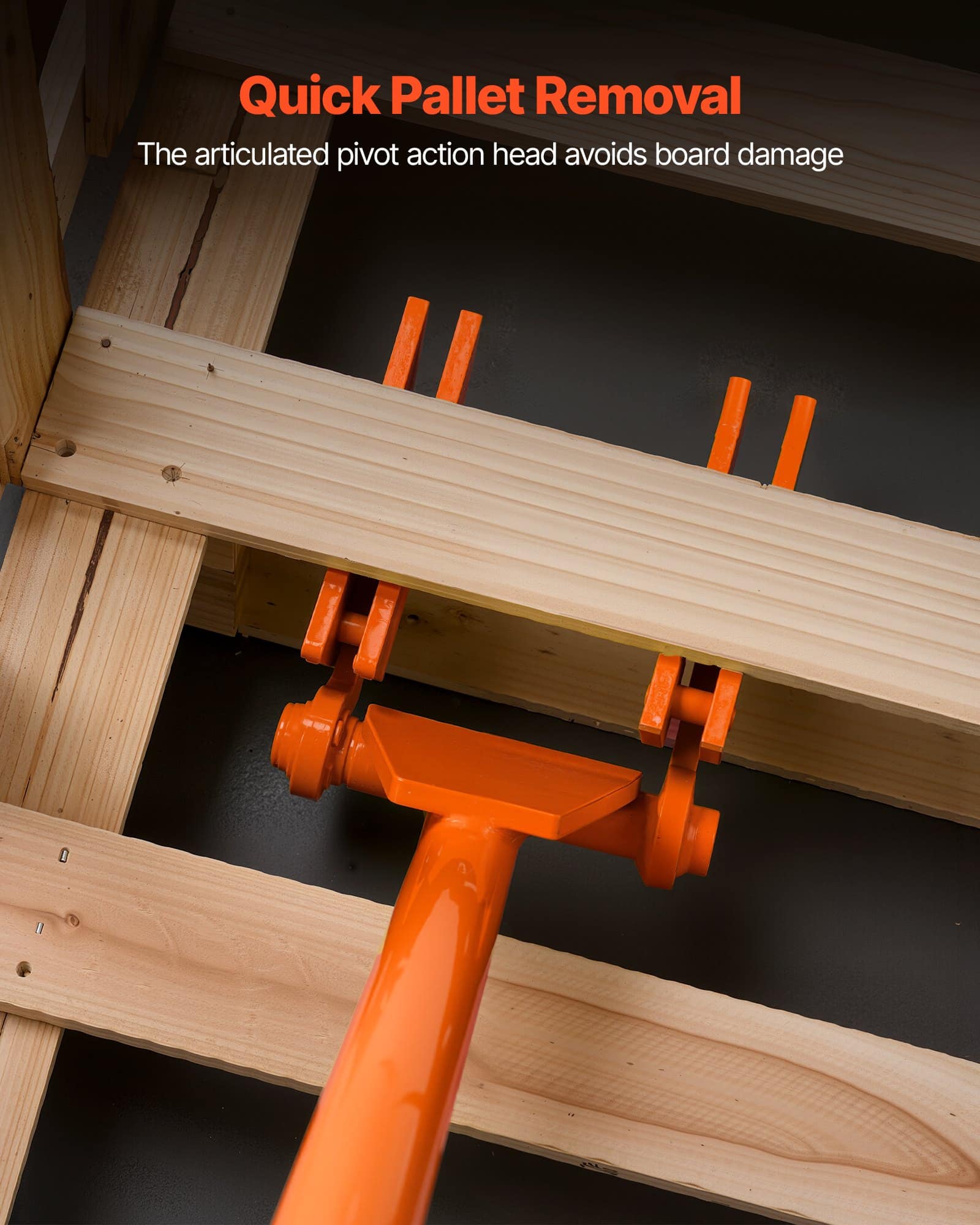 VEVOR Heavy Duty Pallet Buster Tool with 1 m Carbon Steel Handle, 907 kg Capacity, Deck Board & Flooring Removal Bar — изображение 2