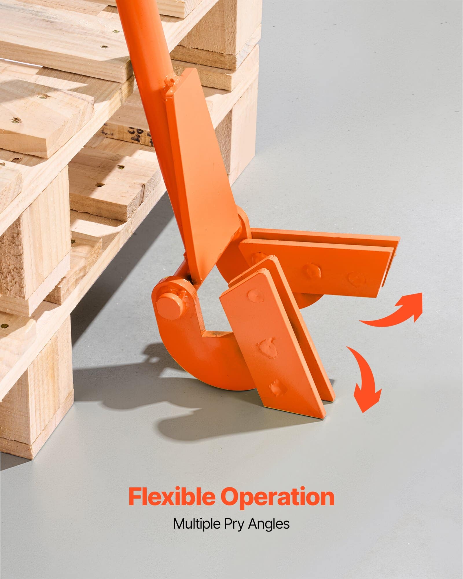 VEVOR Heavy Duty Pallet Buster Tool with 1 m Carbon Steel Handle, 907 kg Capacity, Deck Board & Flooring Removal Bar — изображение 6