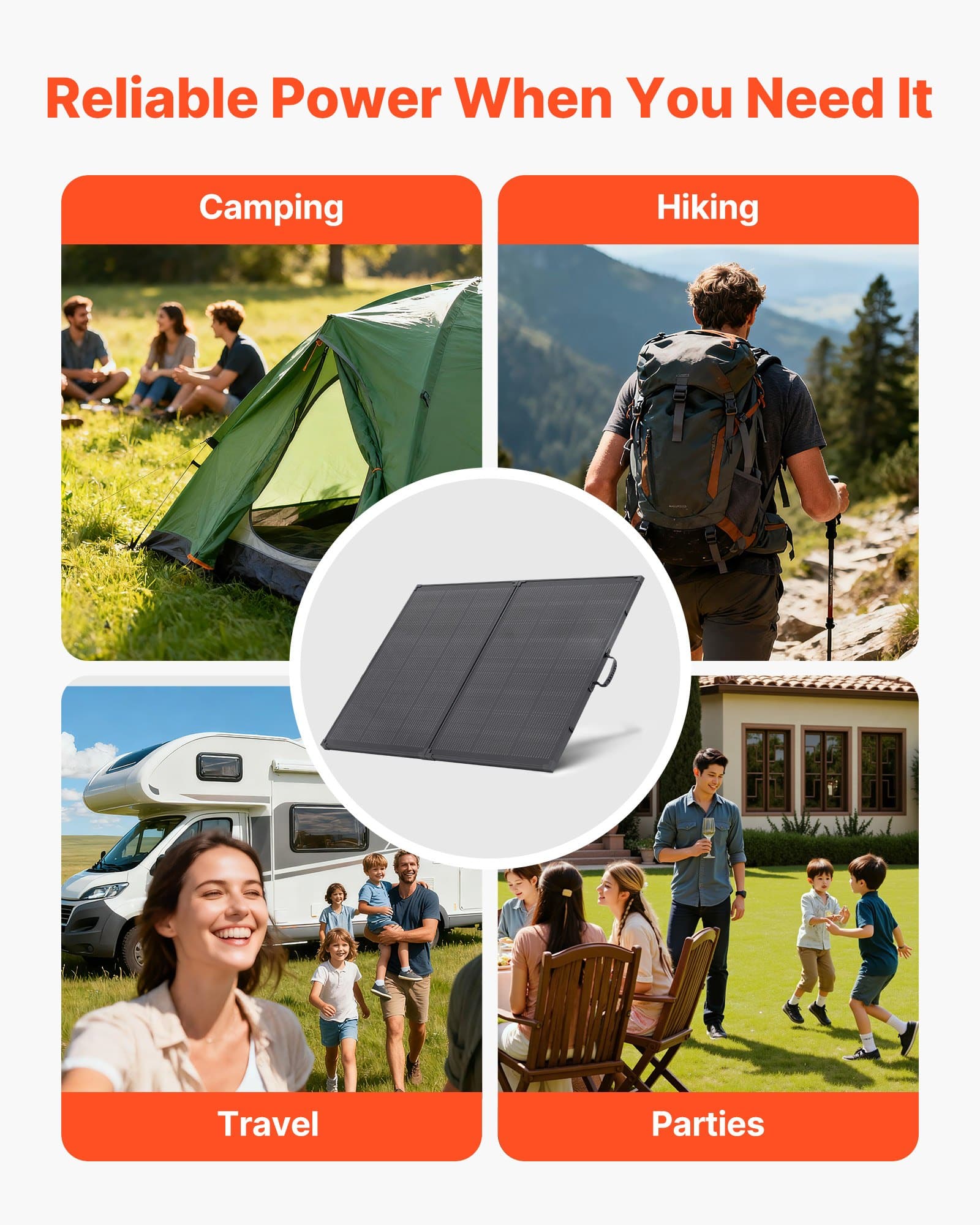 VEVOR 200W Foldable Monocrystalline Solar Panel with Frame, 23% Efficiency, 30A Controller, IP67 Waterproof, Portable for Outdoors — изображение 6