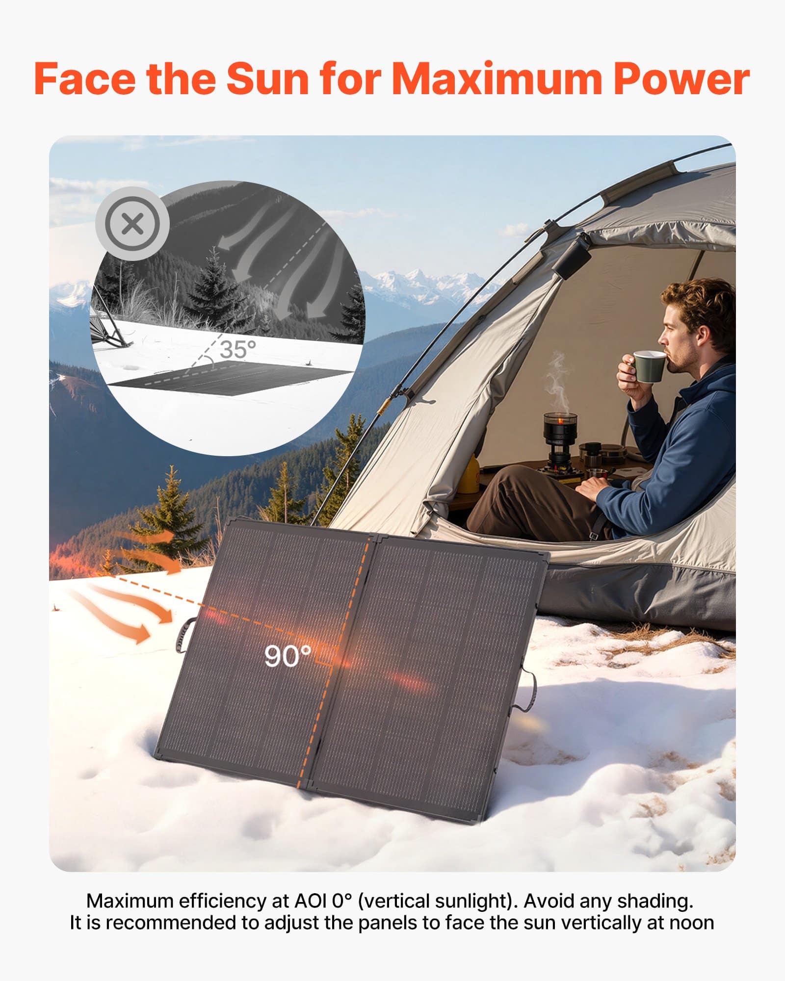 VEVOR 200W Foldable Monocrystalline Solar Panel with Frame, 23% Efficiency, 30A Controller, IP67 Waterproof, Portable for Outdoors — изображение 8