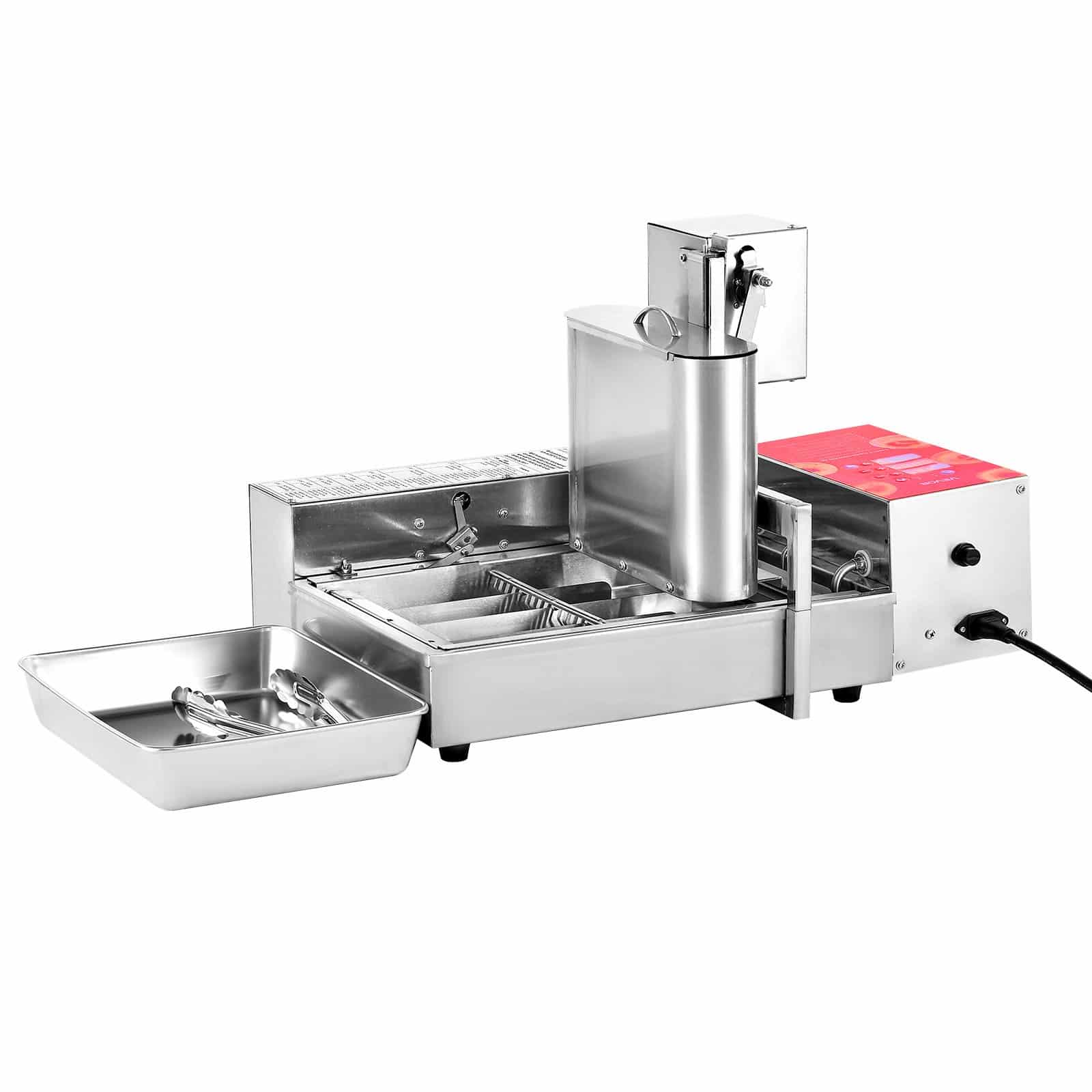 VEVOR 4-Row Automatic Donut Maker Machine, 240 pcs/h, 50 mm Ring Donuts, 3 L Hopper, 6.1 L Oil Tank, 304 Stainless Steel, 220–240 V — изображение 12