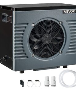 Тепловой насос для бассейна VEVOR мощностью 4,92 кВт, надземный электрический нагреватель и охладитель объемом 18 м³, COP 5,29, тихий, QFCI, 15 G40 °C, 220 В, 50 Гц