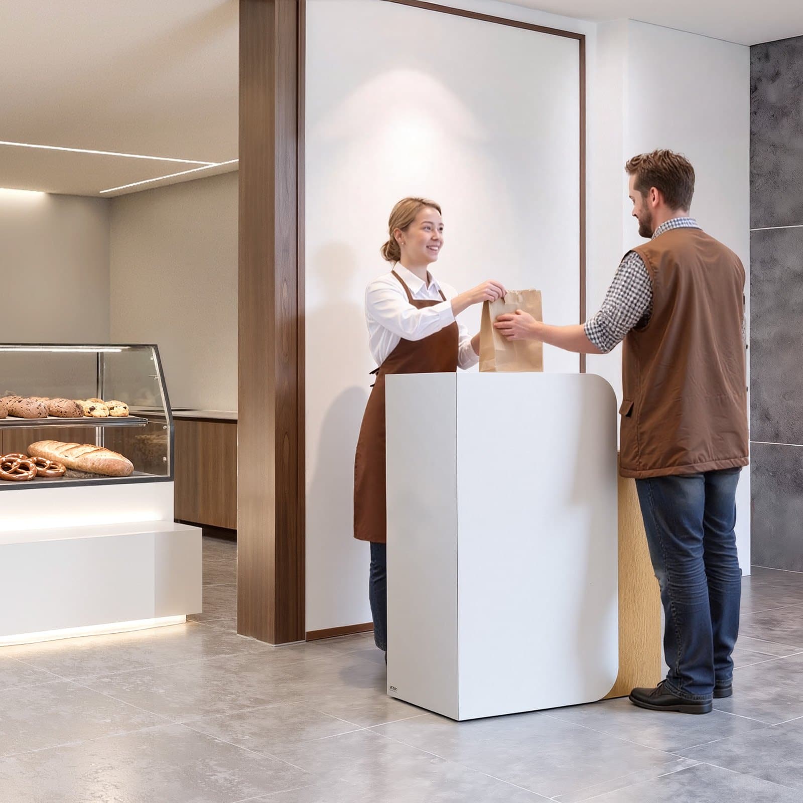 VEVOR 80 cm White Reception Desk with LED Lights, 2 Drawers, Lockable Storage & Power Outlets for Office, Salon, Retail — изображение 8