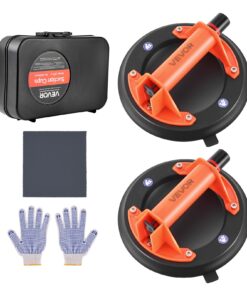 Набор вакуумных присосок VEVOR 203 мм, стеклоподъемник и плитка массой 180 кг с ручкой из АБС-пластика и чехлом для переноски, 2-компонентные сверхмощные вакуумные подъемники