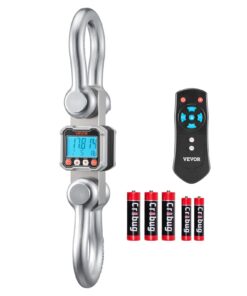 Цифровые крановые весы VEVOR 10 т, шаг 2 кг, подвесные алюминиевые весы с LCD дисплеем, пультом, 16,4 м, kg/lb/N