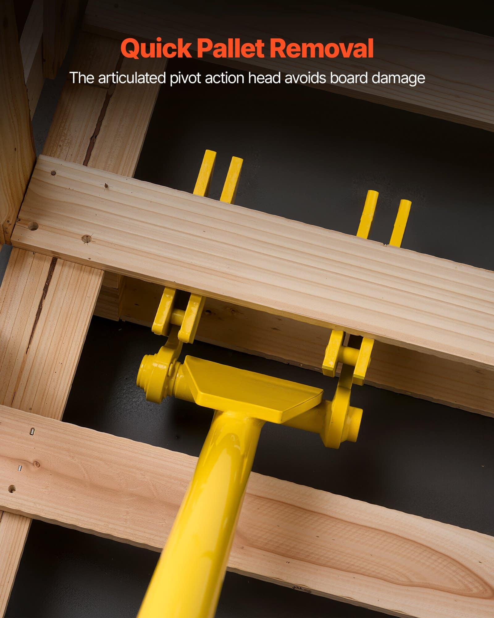 VEVOR Pallet Buster Tool, 1 m Carbon Steel Pry Bar, 900 kg Capacity Deck & Pallet Board Removal Tool, Ergonomic Long Handle — изображение 2