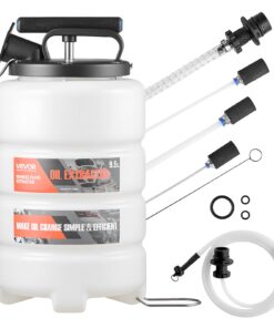 VEVOR 9.5L Manual Vacuum Fluid Extractor Pump with 150cm Hose & 3×120cm Tubes, HDPE Oil Change Tank for Cars, Boats, Mowers