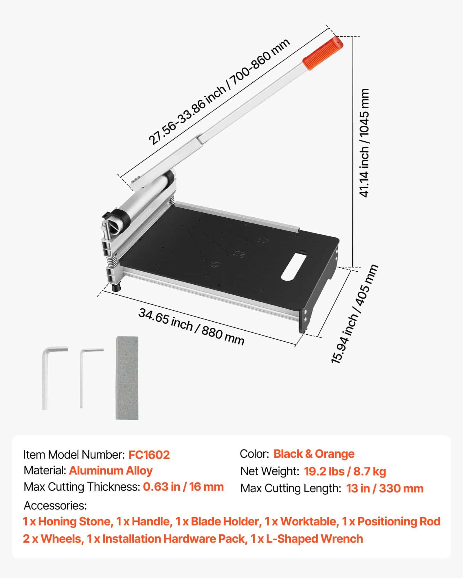 VEVOR 330 mm Vinyl Floor Cutter, 16 mm Laminate Flooring Cutter with Adjustable Angles, Wheels & Telescopic Handle for LVT, SPC, WPC — изображение 7