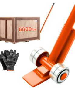 VEVOR 1,4 м рычажная тележка с колесами, грузоподъемность 2994 кг, стальной монтажный лом для палет, бетонных блоков и оборудования