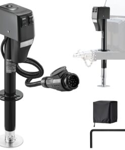 VEVOR 2268 kg Electric Trailer Tongue Jack, 230-800 mm Lift, 12V with LED Light & Cover for RV, Camper, Boat & Equipment Trailers