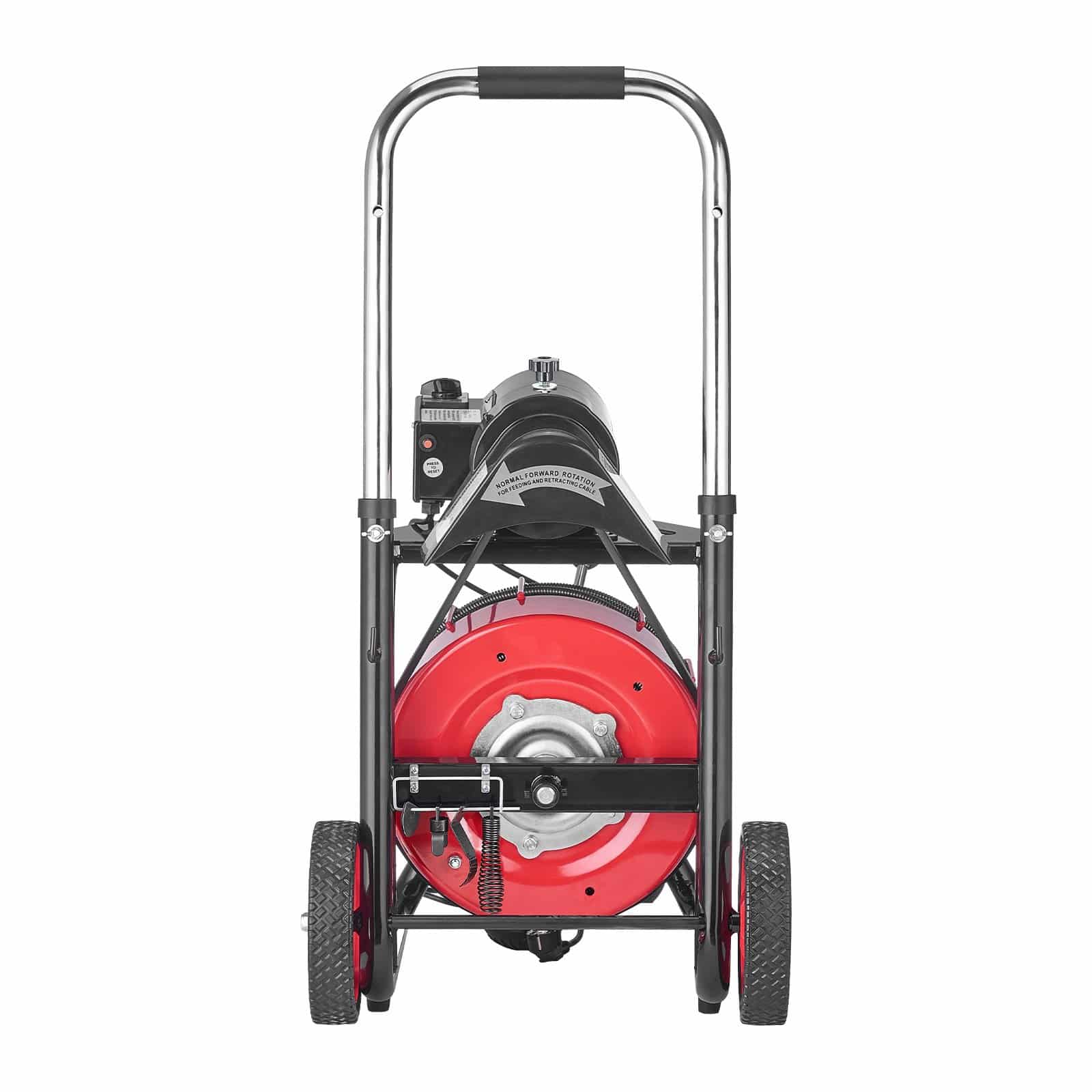 VEVOR 30 m Drain Cleaner Machine 10.5 mm Cable, Auto-Feed Sewer Snake on Wheels with 8 Cutters & Foot Switch for 50–100 mm Pipes — изображение 10