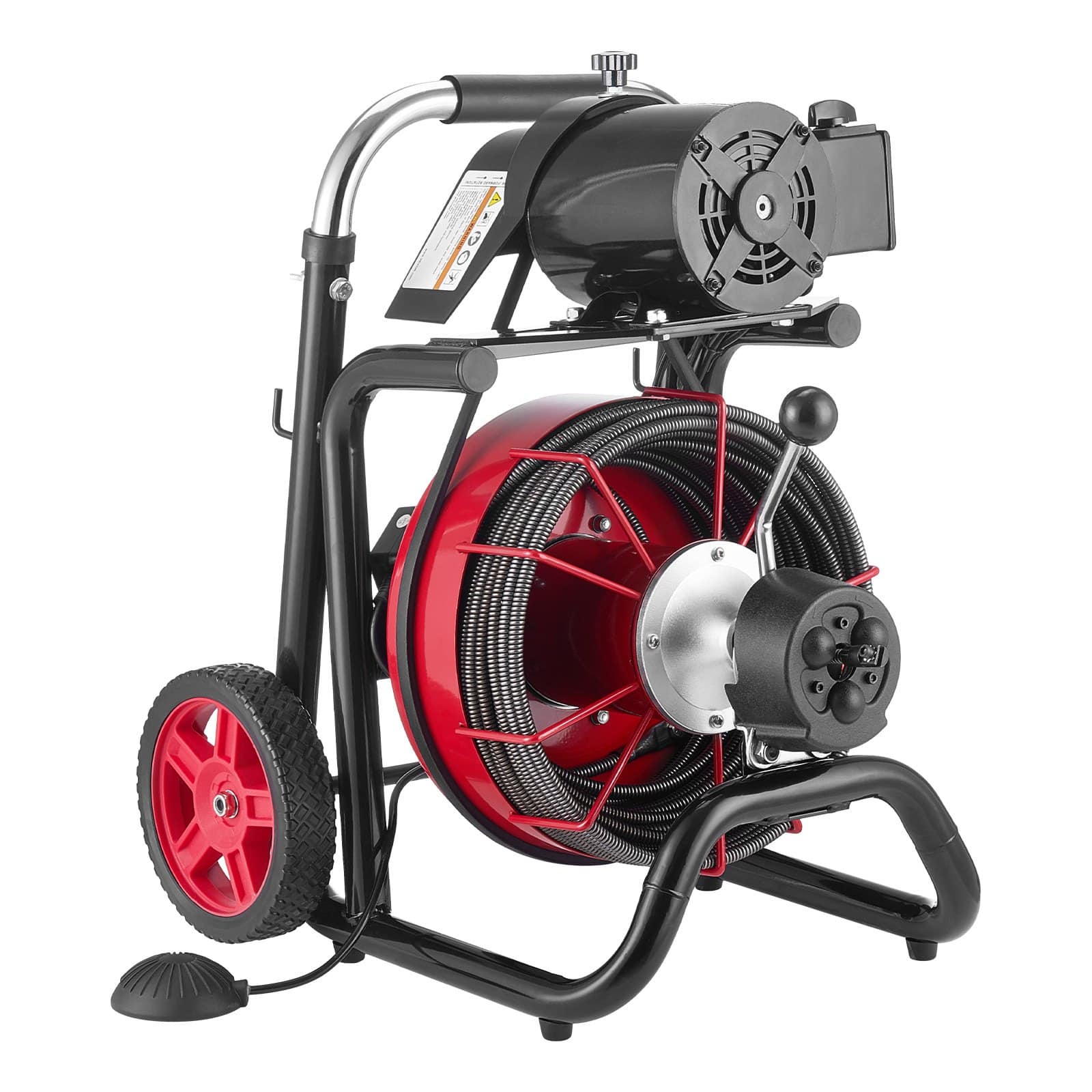 VEVOR 30 m Drain Cleaner Machine 10.5 mm Cable, Auto-Feed Sewer Snake on Wheels with 8 Cutters & Foot Switch for 50–100 mm Pipes — изображение 12