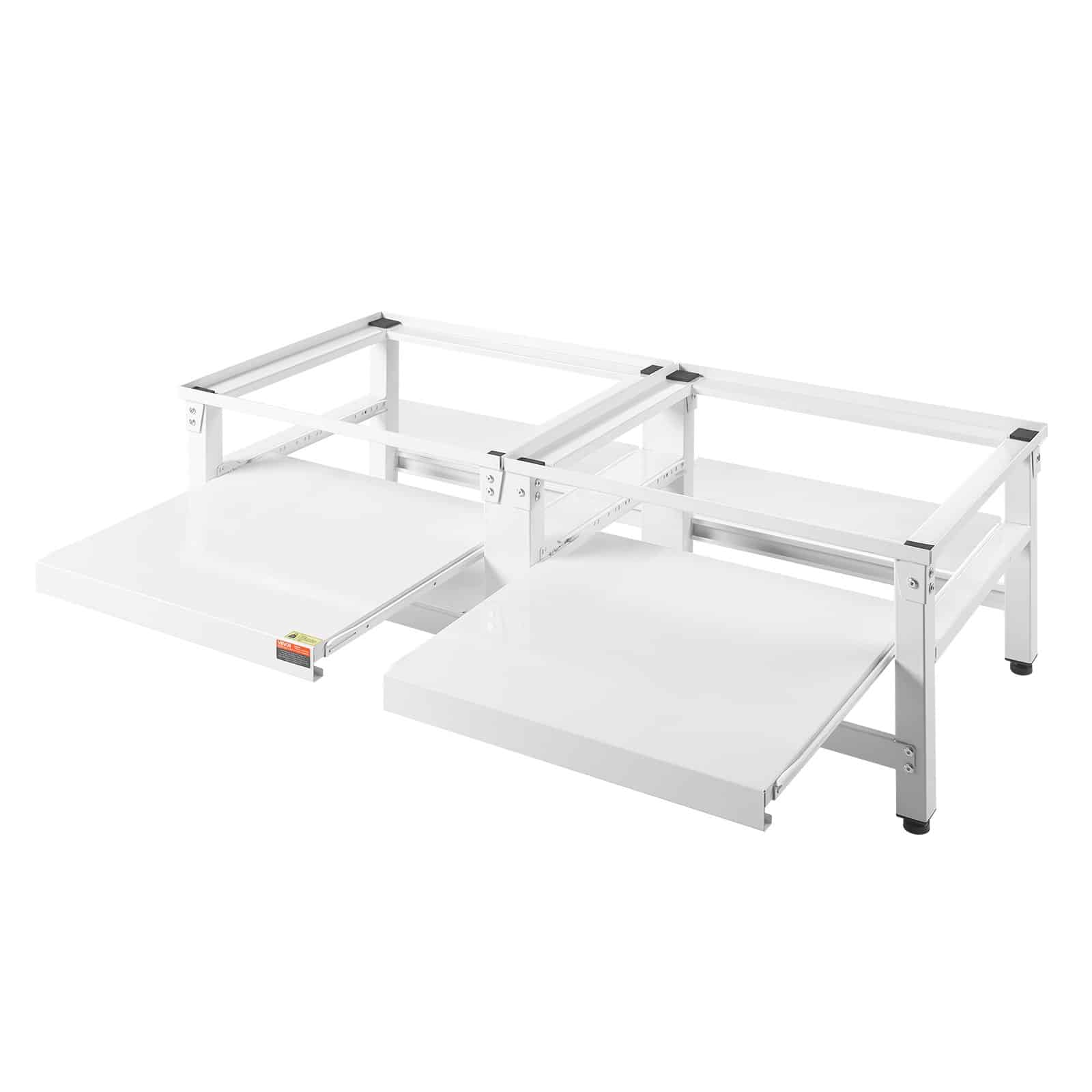 VEVOR Adjustable Laundry Pedestals 355 mm, Steel Washer Dryer Stands with Pull-Out Tray, 318 kg Load, Anti-Vibration, White, 2 pcs - Зображення 10