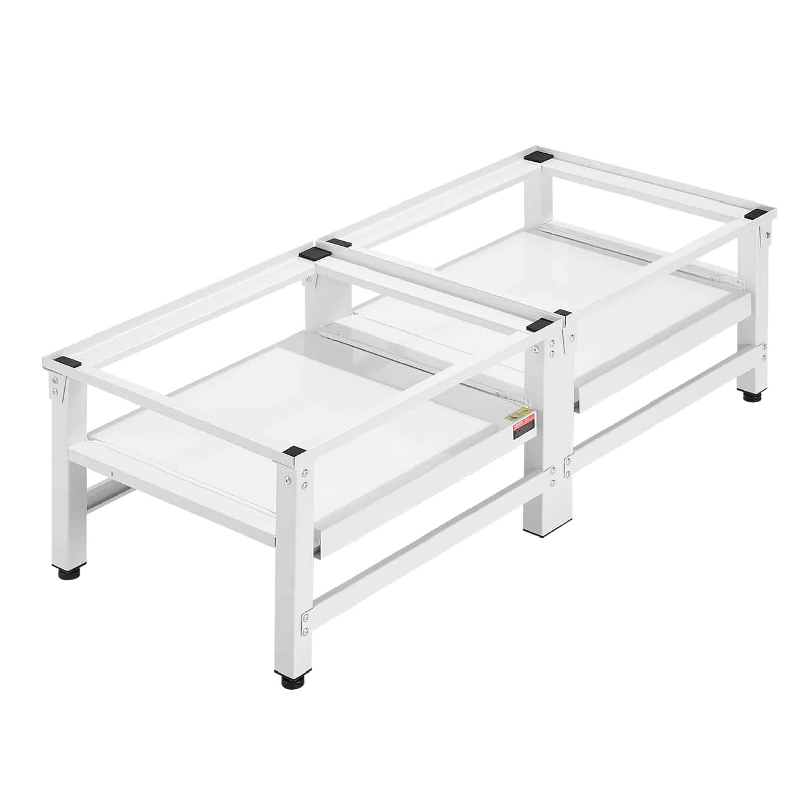 VEVOR Adjustable Laundry Pedestals 355 mm, Steel Washer Dryer Stands with Pull-Out Tray, 318 kg Load, Anti-Vibration, White, 2 pcs - Зображення 11