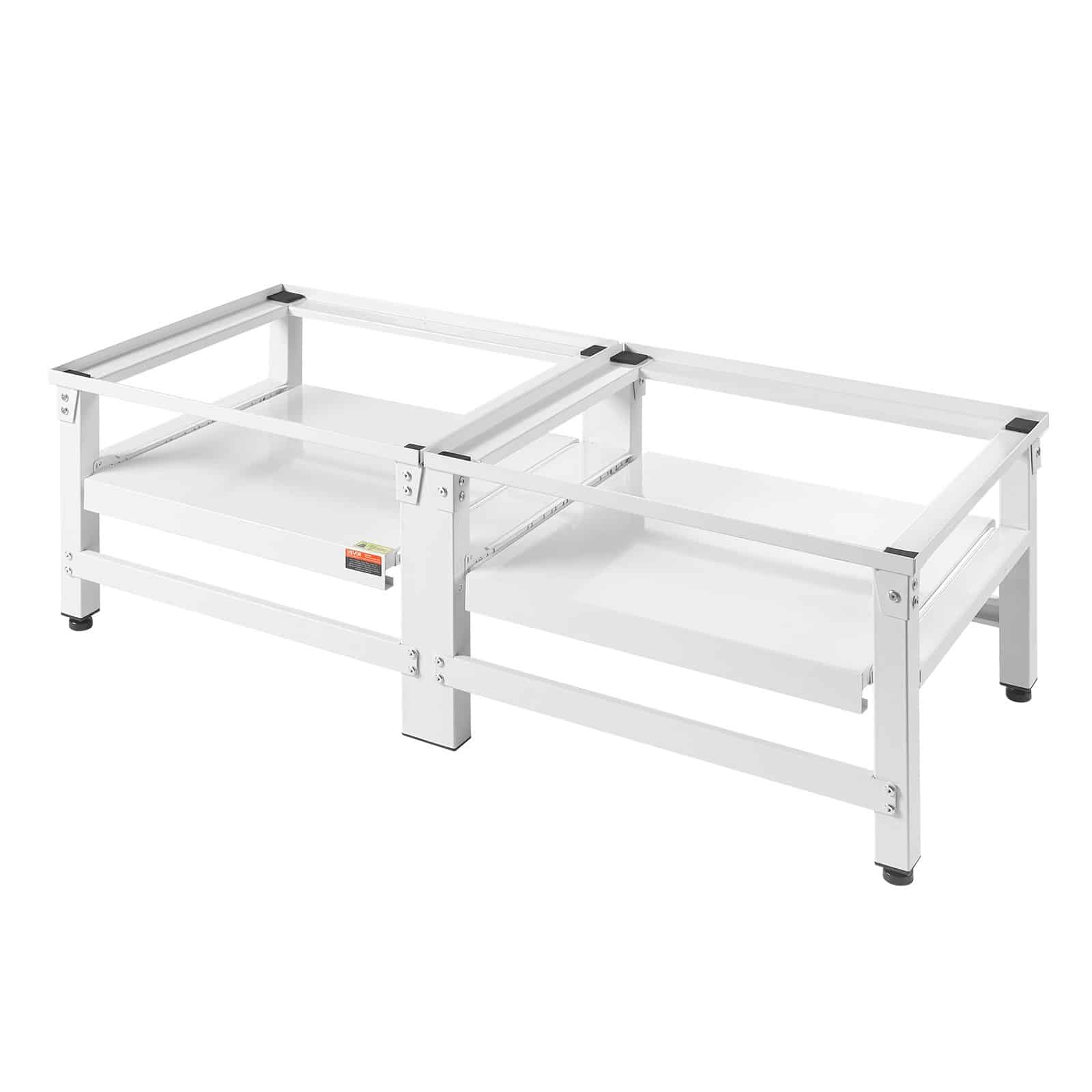 VEVOR Adjustable Laundry Pedestals 355 mm, Steel Washer Dryer Stands with Pull-Out Tray, 318 kg Load, Anti-Vibration, White, 2 pcs - Зображення 9