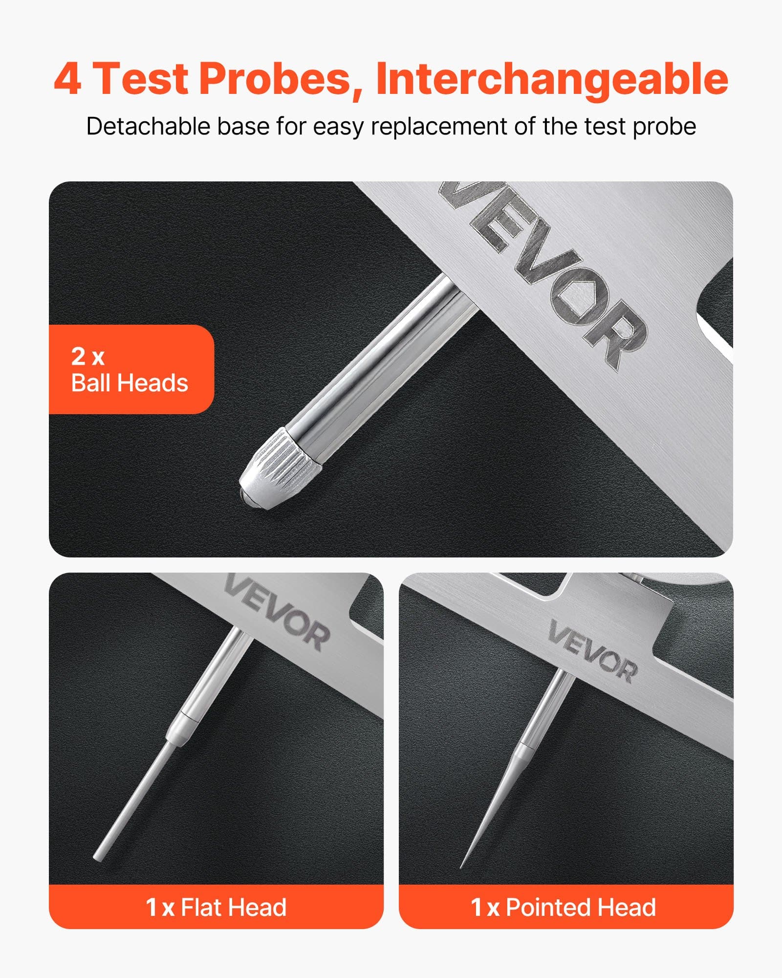 VEVOR Digital Depth Micrometer 0–558.8 mm, 0.01 mm Resolution, LCD, 4 Anvils, 6 Rods, Precision Depth Gauge for Grooves and Holes – Paveikslėlis 4