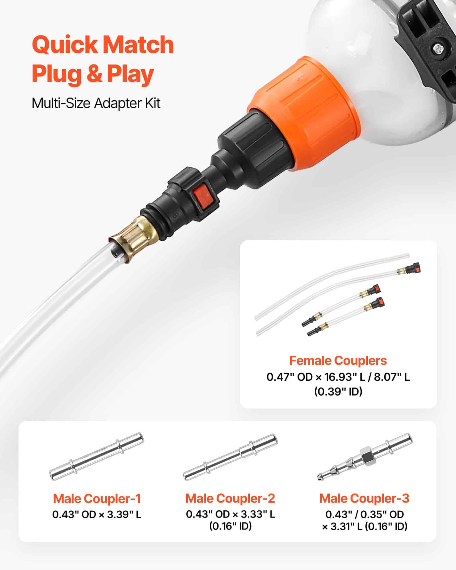 VEVOR 1.5 L Manual Fluid Extractor Pump, Oil Syringe with Hoses and Adapters for Engine Oil, Coolant, Brake and Transmission Fluid — изображение 4