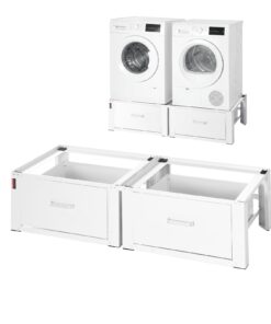 VEVOR пъедесталы для стиральной машины 29 см с ящиками, стальные подставки для стиралки и сушилки 150 кг, антивибрационные, универсальные, белые, 2 шт.