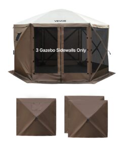 VEVOR 3 боковые стенки шатра 1,73 x 1,48 м, водонепроницаемые 210D Oxford с окном для палаток 3,65 x 3,65 м, коричневые