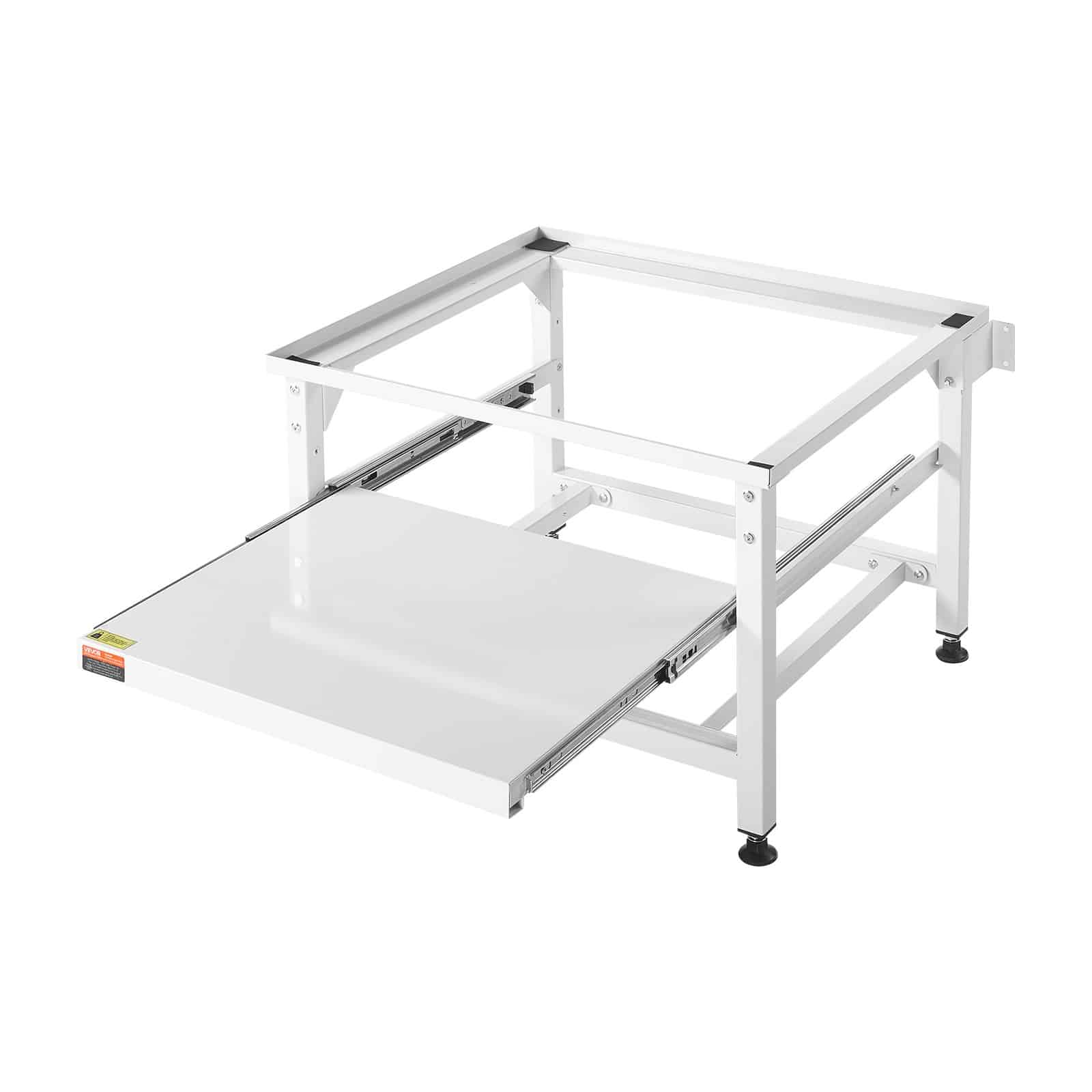 VEVOR Adjustable Laundry Pedestal 410 mm, Steel Washer Dryer Stand with Pull-Out Tray, 318 kg Load, Anti-Vibration, White - Зображення 9