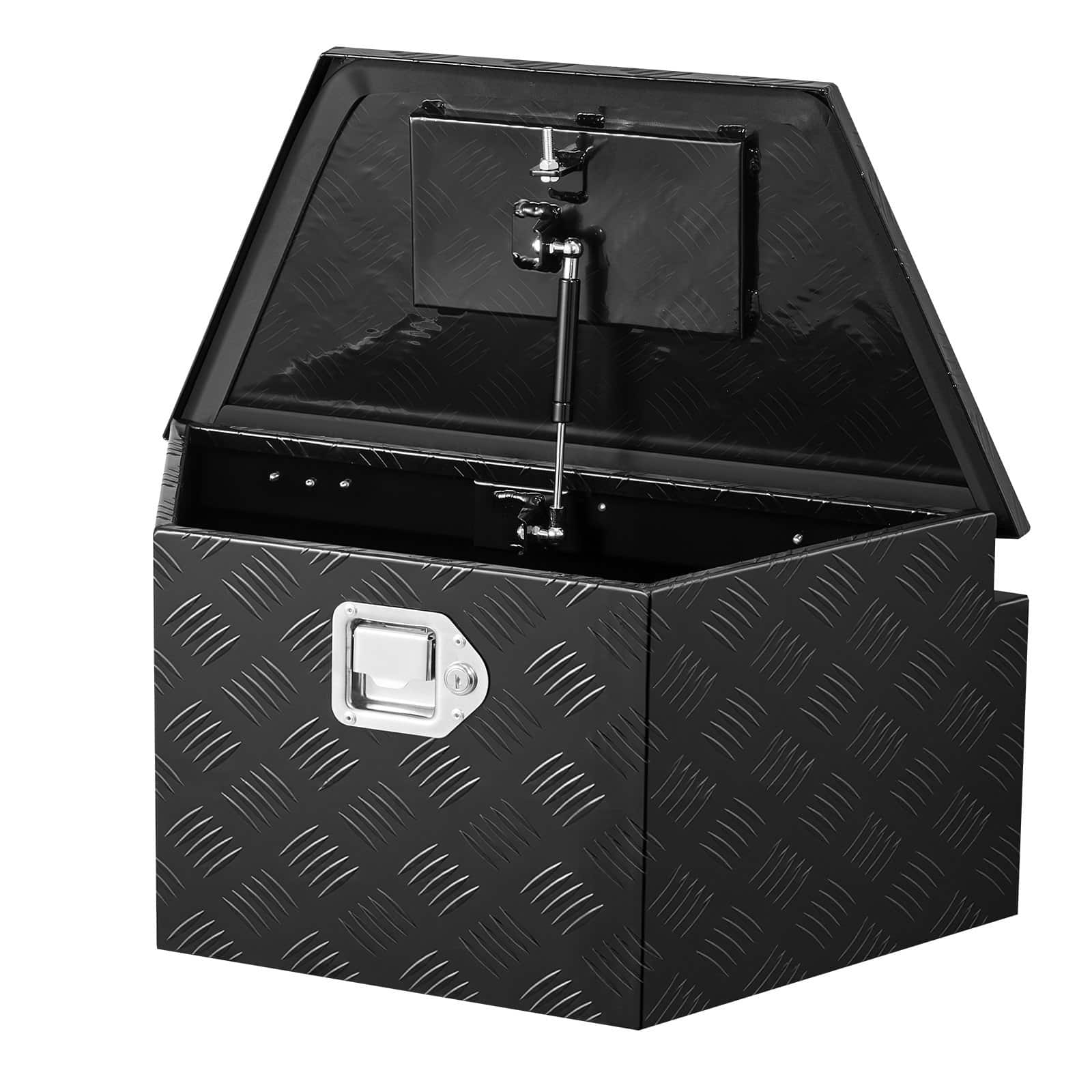 VEVOR Aluminum Trailer Tongue Tool Box 660x330x305 mm, Lockable Weatherproof Storage Chest for Truck, RV, SUV, Black - Зображення 9