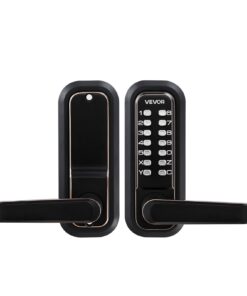 Механический кодовый дверной замок VEVOR, обновление кода 2.0, 4–7-значная комбинация, односторонняя клавиатура с ручкой, автозапирание, бронза